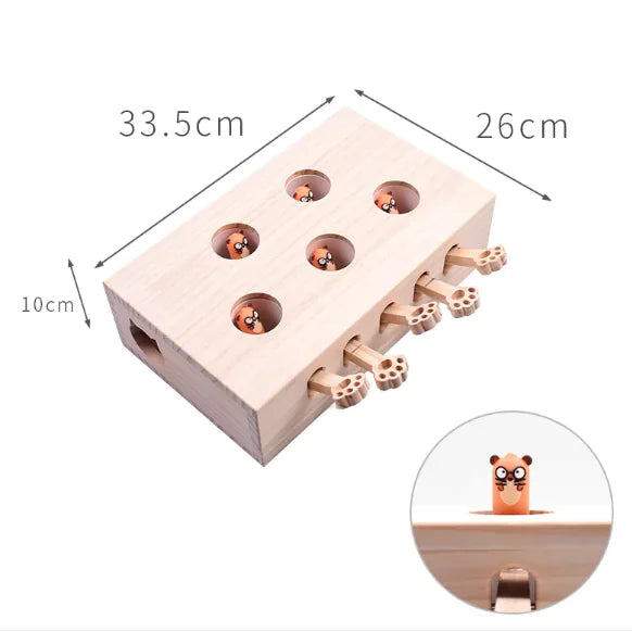 Cat Whack-a-Mouse Wooden Puzzle